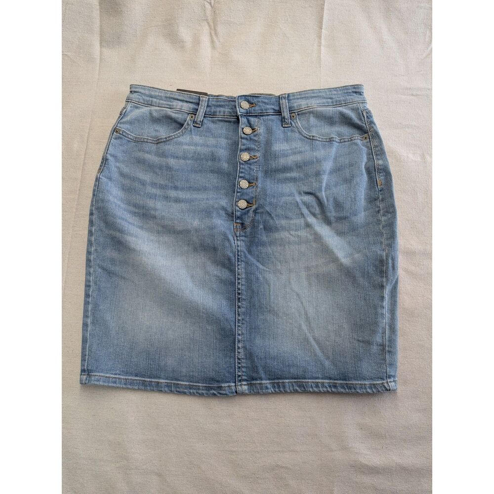 Y2K 90s Denim Size 14 Skirt Banana Republic NWT Button Front Jean Pencil Midi